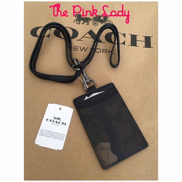 Coach Other - NWT Coach men's Camo Leather ID Lanyard